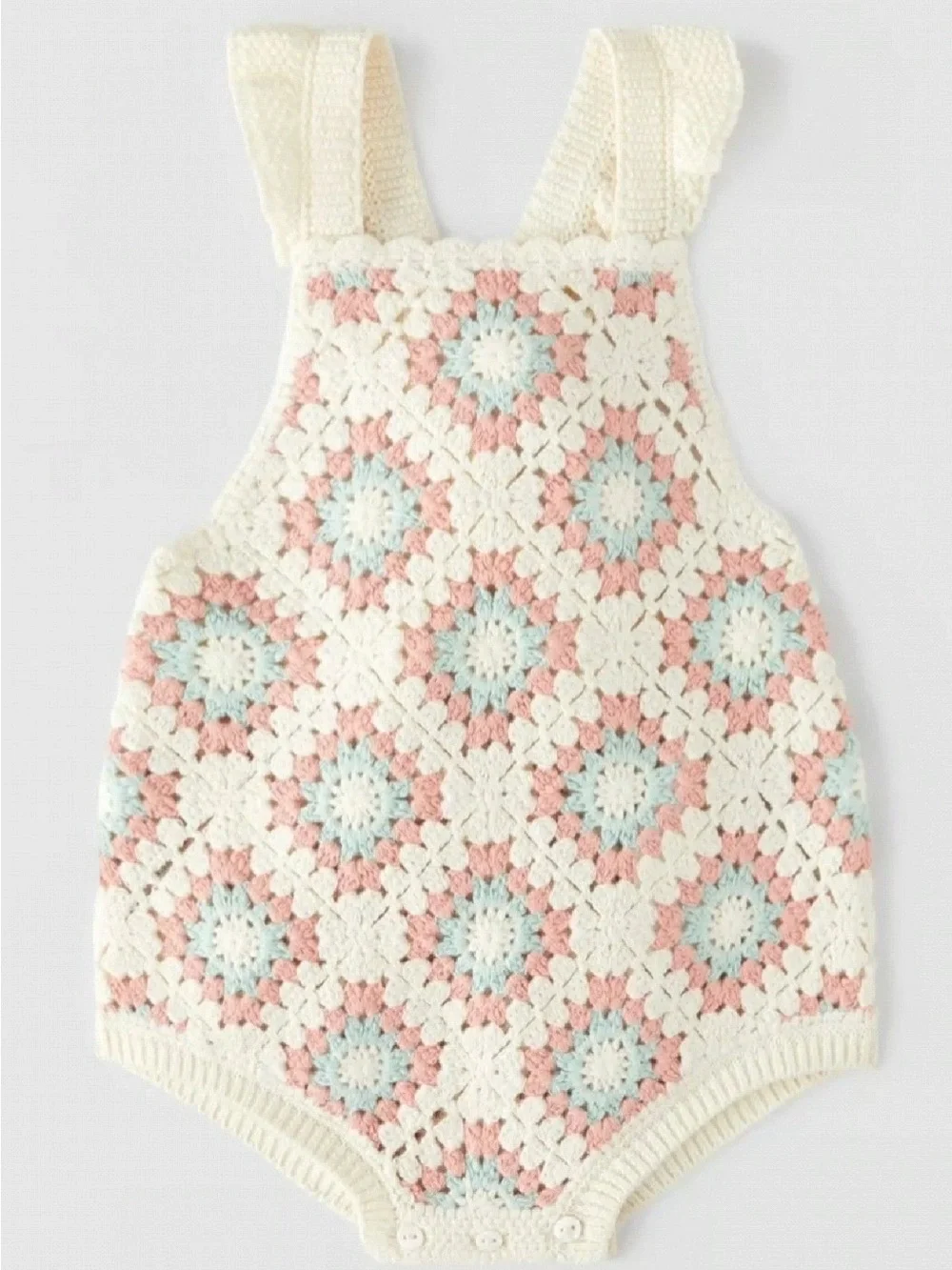 Zara Baby Girl Crochet Boho Knit Romper 0–1M